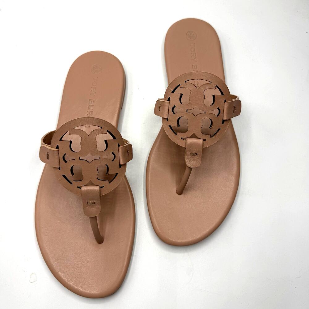 NEW NWT Tory Burch Miller Soft Calf Leather Sandals in Light Sand  US 9